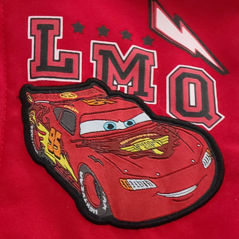 DISNEY STORE RED PIXAR CARS LIGHTING MCQUEEN PATCH VARSITY BOYS JACKET- SIZE 2 - Picture 4 of 16